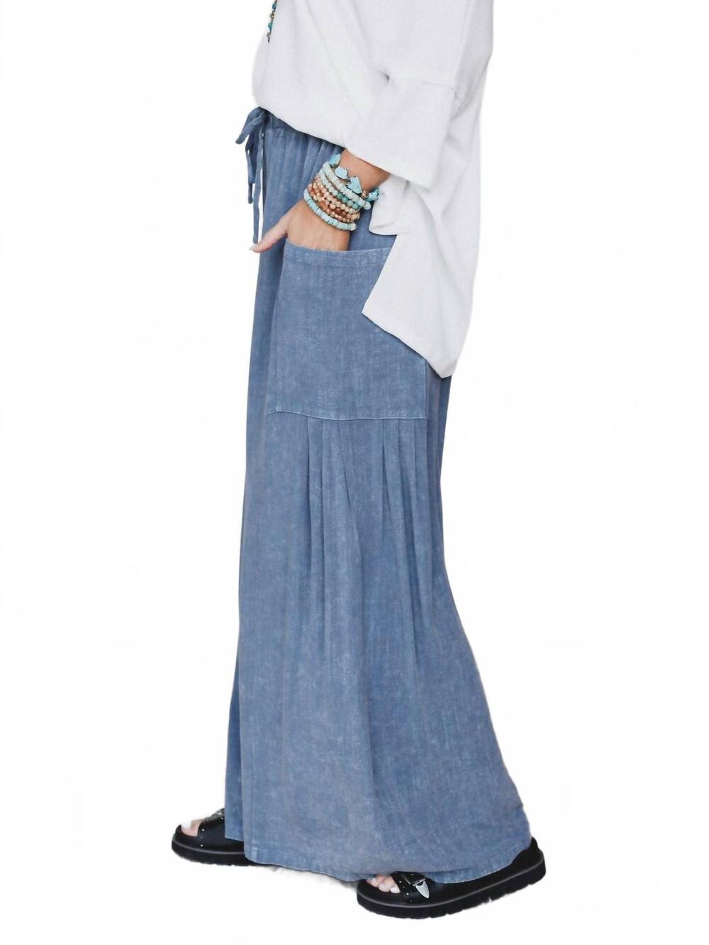 NEW THREE BIRD NEST laidback nomad pants in denim - Picture 2 of 7